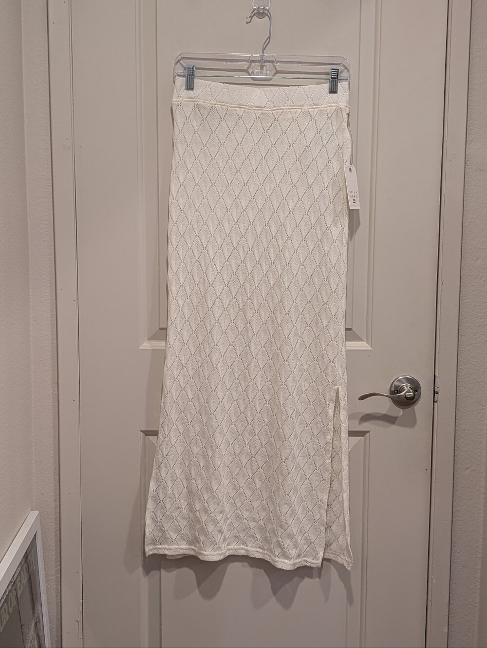 Billabong Womens Only You Skirt Diamond Knit Maxi Skirt Cream Size Medium